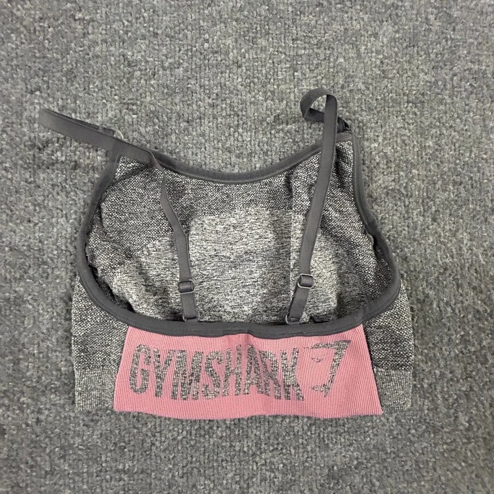 Gymshark Sports Bra Womens Size S Gray Pink Seamless Marl Adjustable Straps Gym